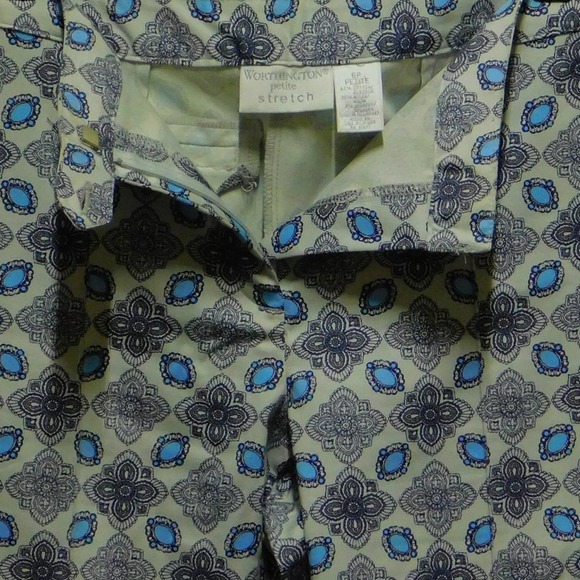 NWOT Worthington Petite Stretch patterned pant 6 - Picture 3 of 8